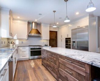Modern kitchen remodel in Allen, TX with new cabinets and countertops